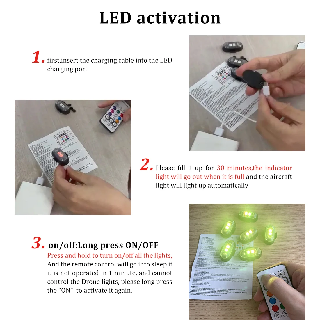 2/4/8Pcs Wireless Remote Contr - đánh giá và giá Drone Strobe Light