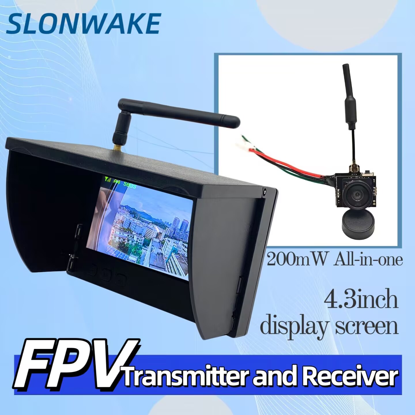 SLONWAKE 5.8G Analog Video Tra - đánh giá và giá Drone Controller Screen