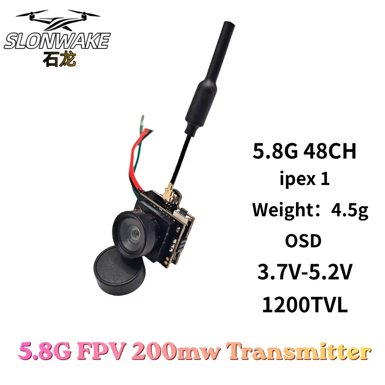 SLONWAKE 5.8G Analog Video Tra - đánh giá và giá Drone Controller Screen