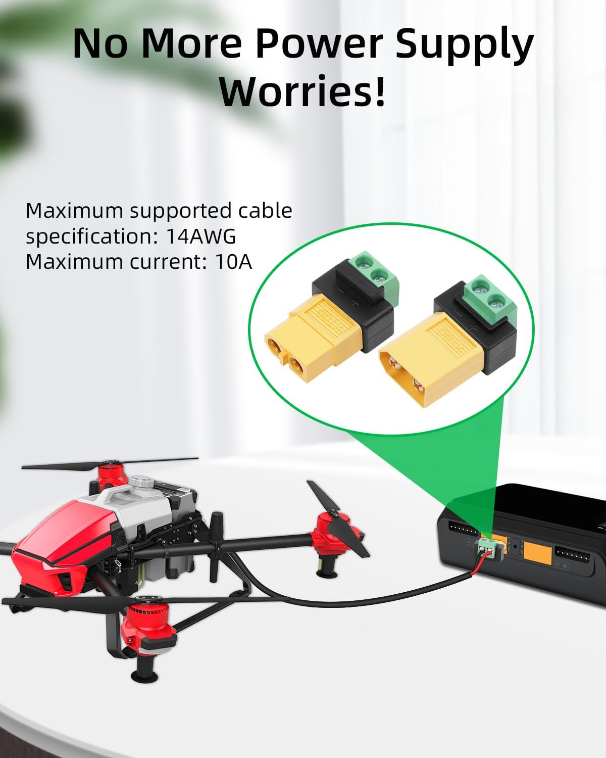 Solderless 2 Pin to XT60 Male  - đánh giá và giá Drone Solar Charger